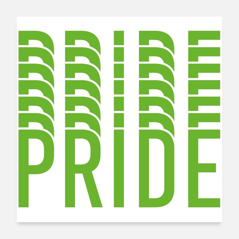 Lime Green Pride Text Design Poster 24" x 24" (60x60 cm)