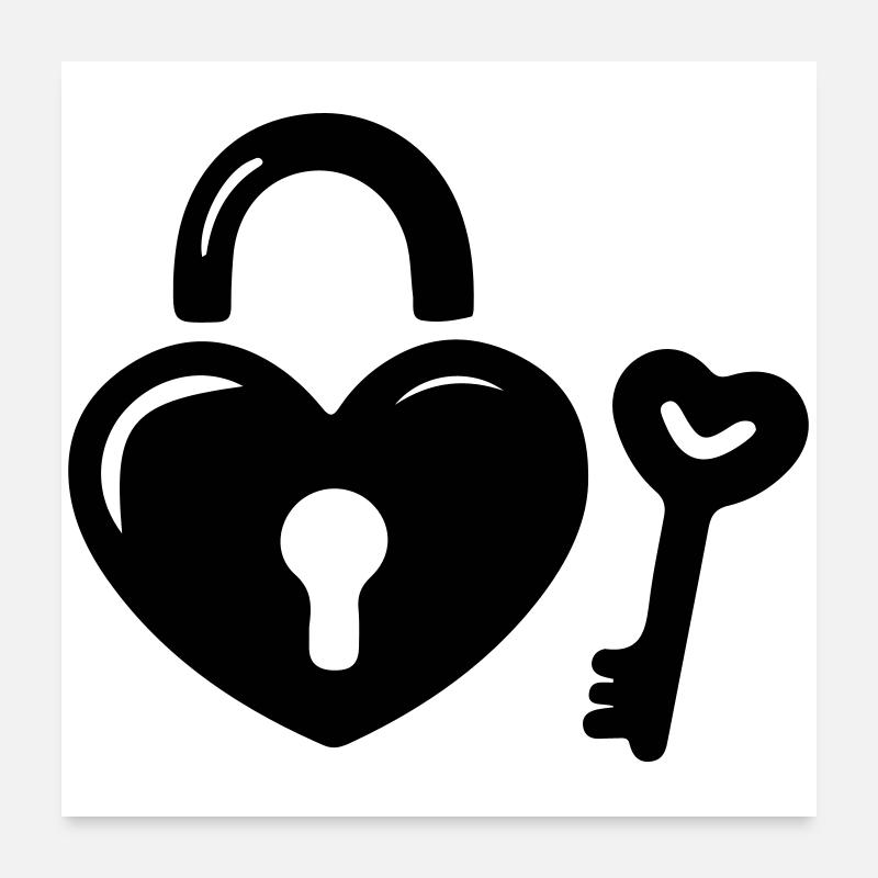 Heart Key Poster 24" x 24" (60x60 cm)