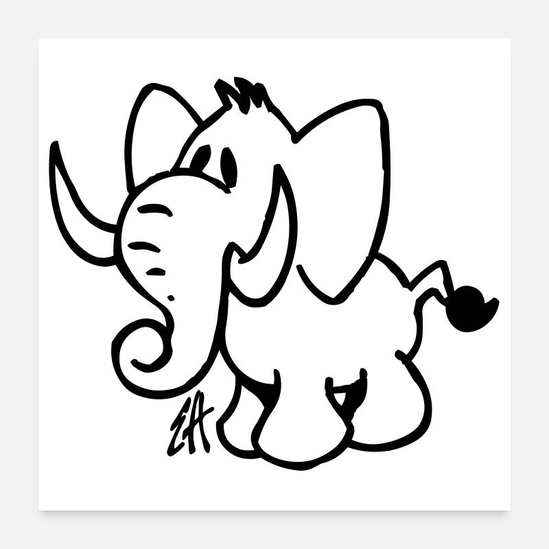 Elefant Poster 60x60 cm