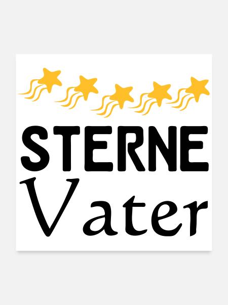 Sterne Vater Vatertag Familie Sprüche Geschenk - Poster 60x60 cm - Weiß - Vorne