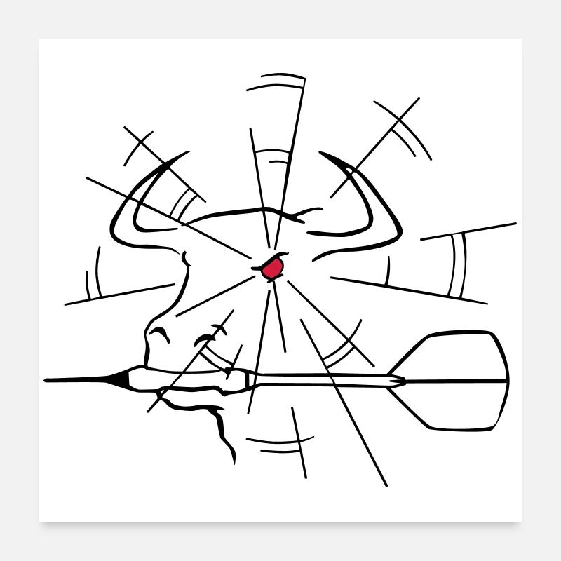 Bullzeye Darts 2016 - Poster 60x60 cm - Weiß