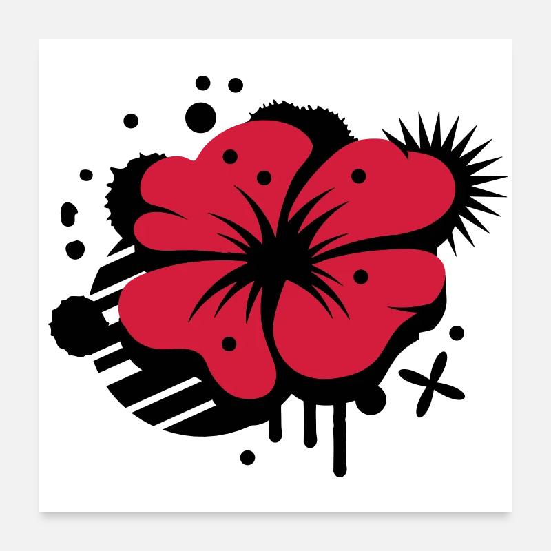 Un coquelicot comme un graffiti Poster 60 x 60 cm