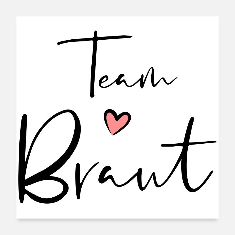 Team bride heart hen party gift Poster 24" x 24" (60x60 cm)