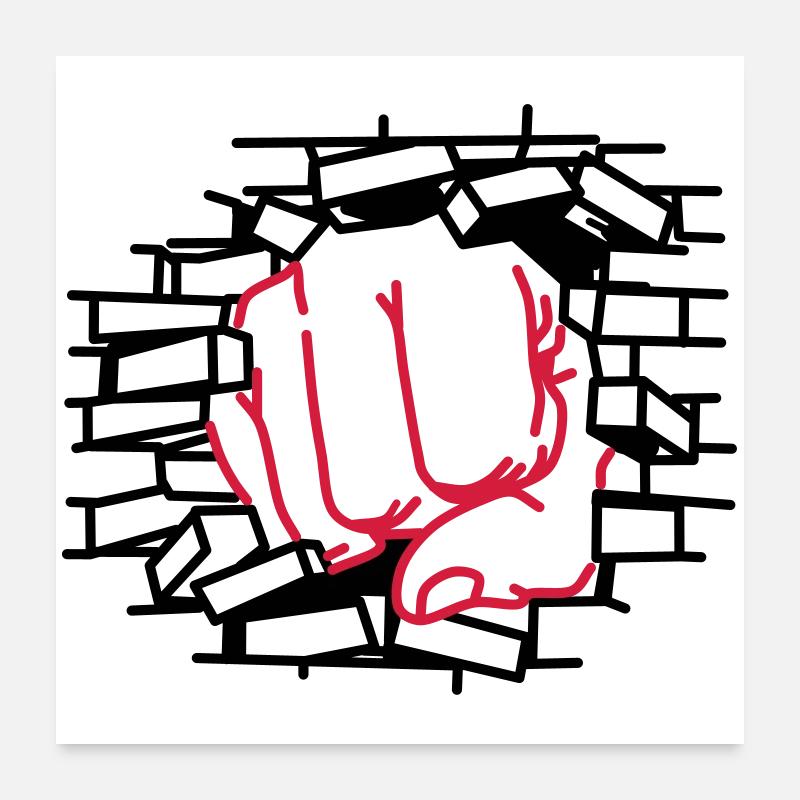 Fist dick, fist, beating Poster 24" x 24" (60x60 cm)