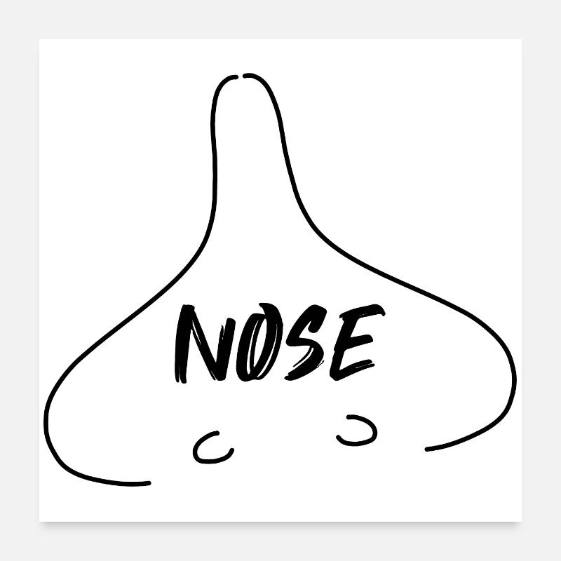 NEZ, le nez - Poster 60 x 60 cm - blanc