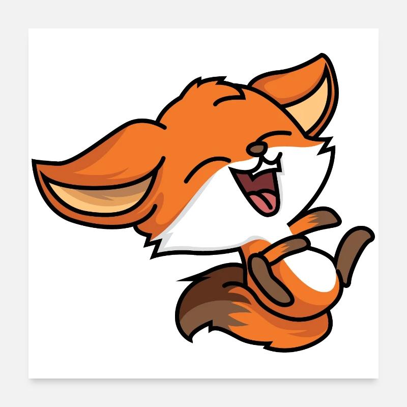 Laughing Fox Poster 24" x 24" (60x60 cm)