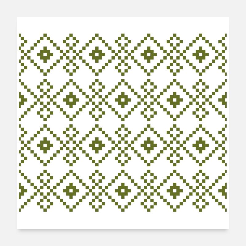 Pull uni de Noël (vert) Poster 60 x 60 cm