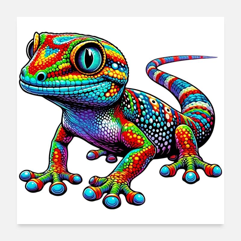 Gecko Poster 60 x 60 cm