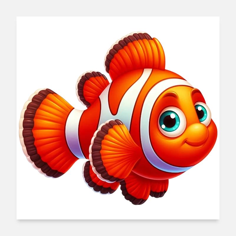 Clownfische - Poster 60x60 cm - Weiß