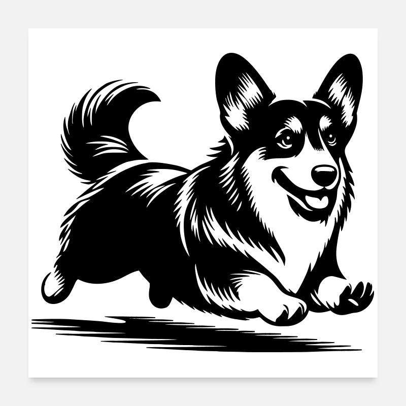 Corgi gallois Poster 60 x 60 cm