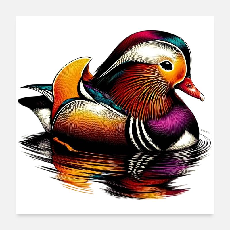 Mandarin duck Poster 24" x 24" (60x60 cm)