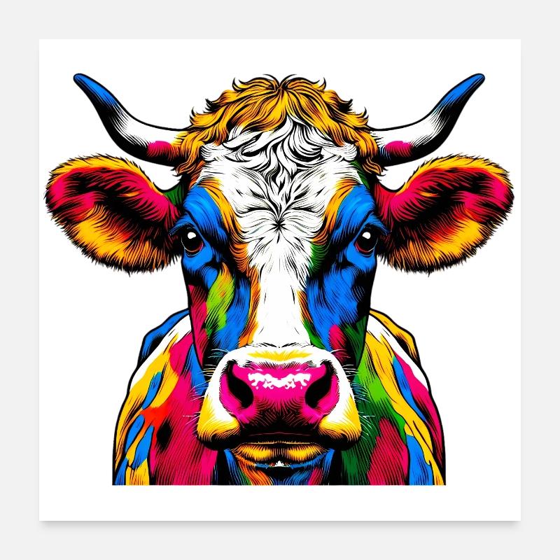 Cow Poster 24" x 24" (60x60 cm)