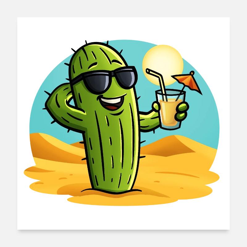 Cactus Summer Poster 24" x 24" (60x60 cm)