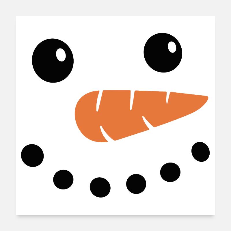 Snowman Face Poster 24" x 24" (60x60 cm)