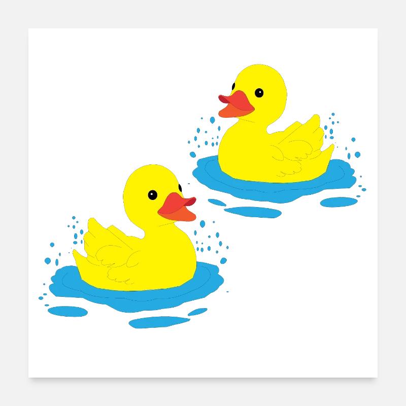 Two-happy-ducks Poster 24" x 24" (60x60 cm)