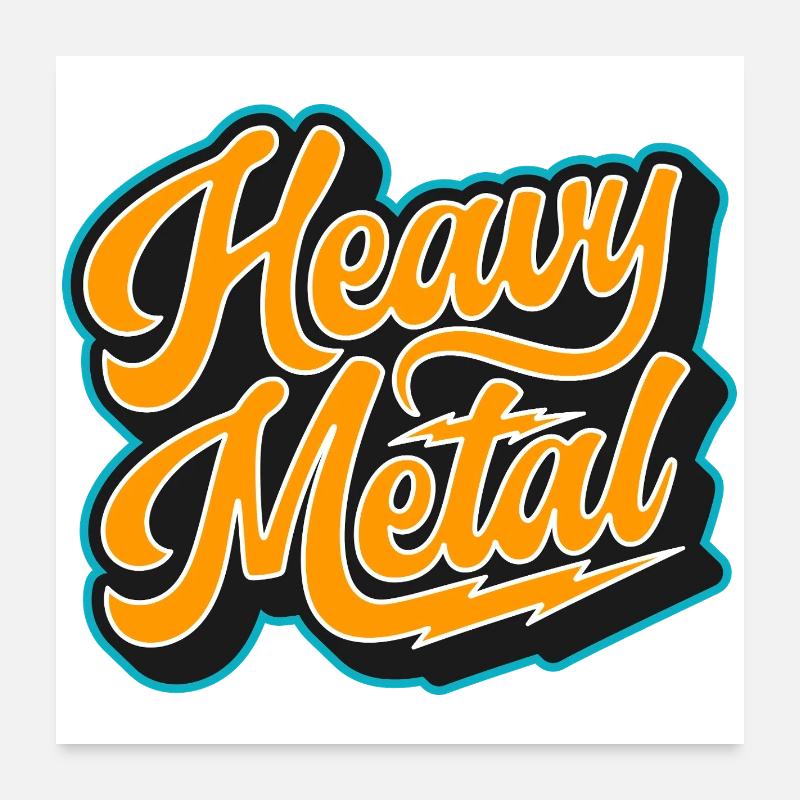 Heavy Metal Bold Script Logo Poster 60x60 cm