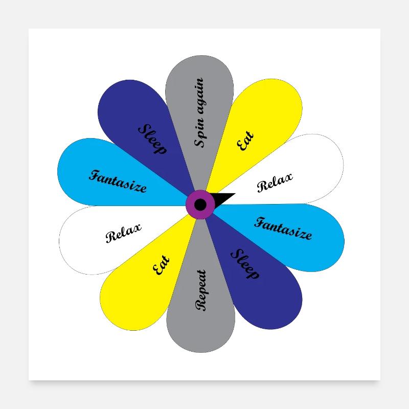 Easy life, relaxing, fantasizing, eating, sleeping Poster 24" x 24" (60x60 cm)