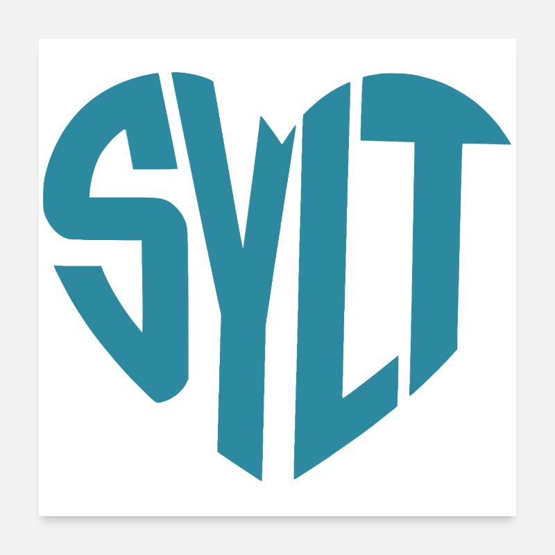 Sylt Coastal Logo Typo Poster 24" x 24" (60x60 cm)