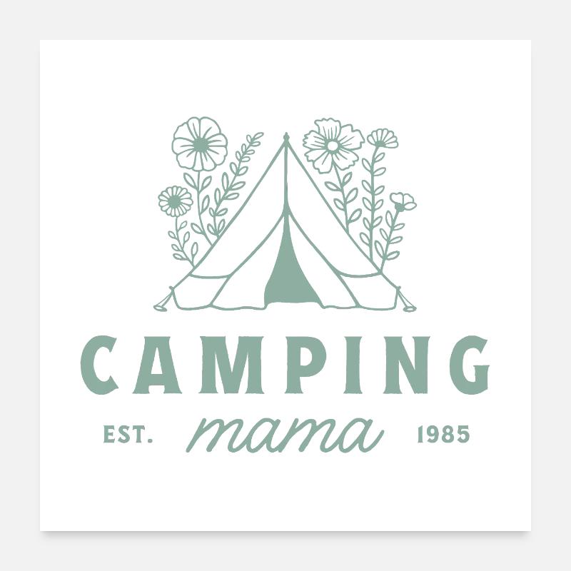 Esthétique maman campeuse maman campeuse Poster 60 x 60 cm