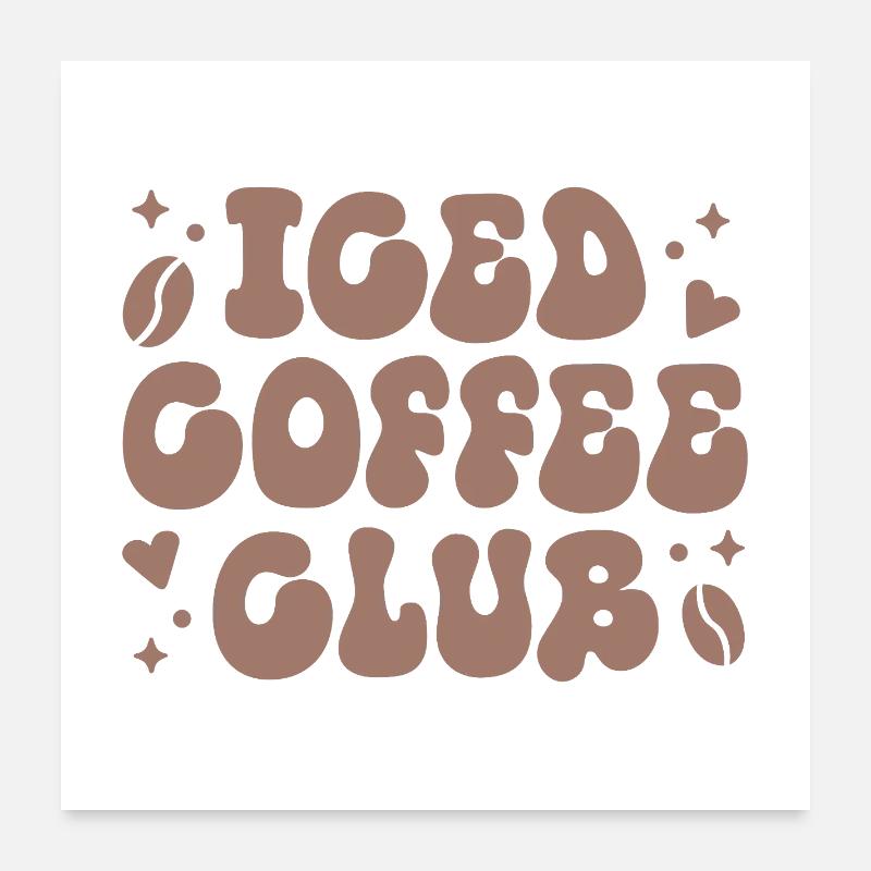 Eiskaffee-Club-Latte-Ästhetik Poster 60x60 cm