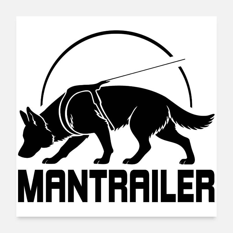 Deutscher Schäferhund MANTRAILER Suchhunde Hunde Poster 60x60 cm