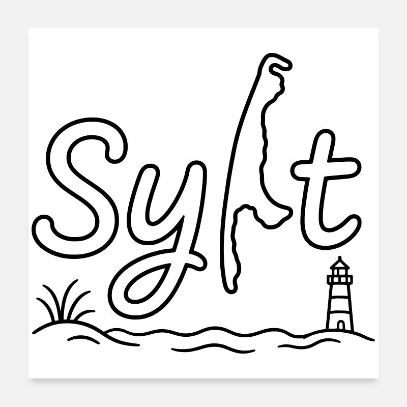 Synopsis de l’île Sylt Poster 60 x 60 cm
