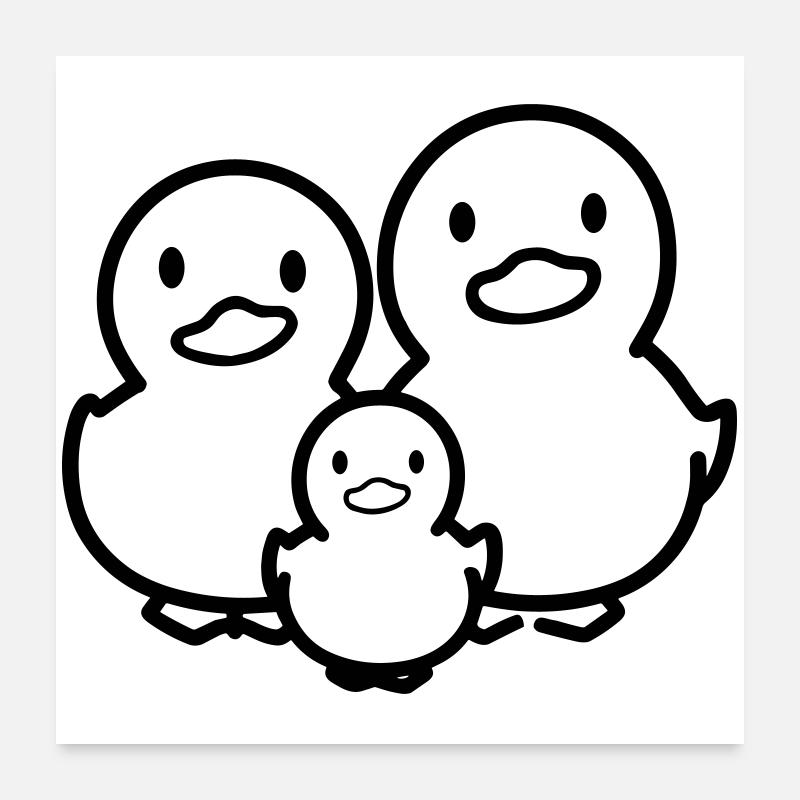 famille canard Poster 60 x 60 cm