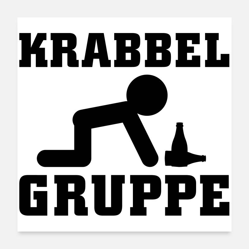 Krabbel Gruppe Alkohol Poster 60x60 cm