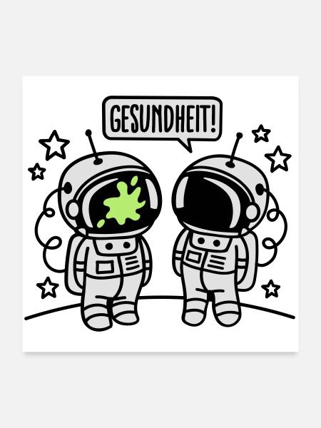 Gesundheit! - Poster 60x60 cm - Weiß - Vorne