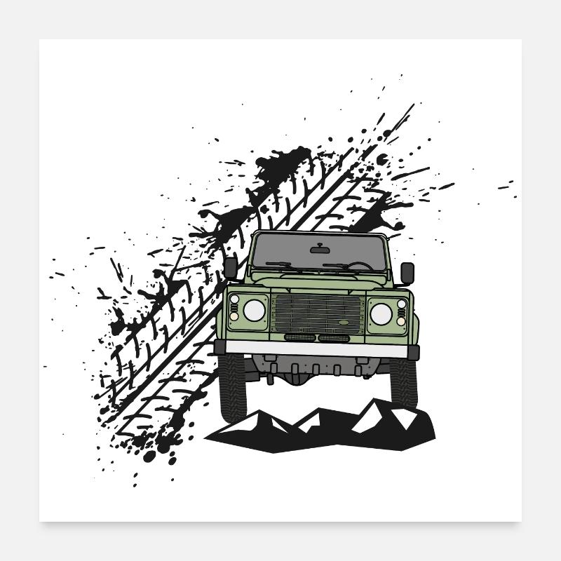 Defender Splash Front - Poster 24" x 24" (60x60 cm) - white