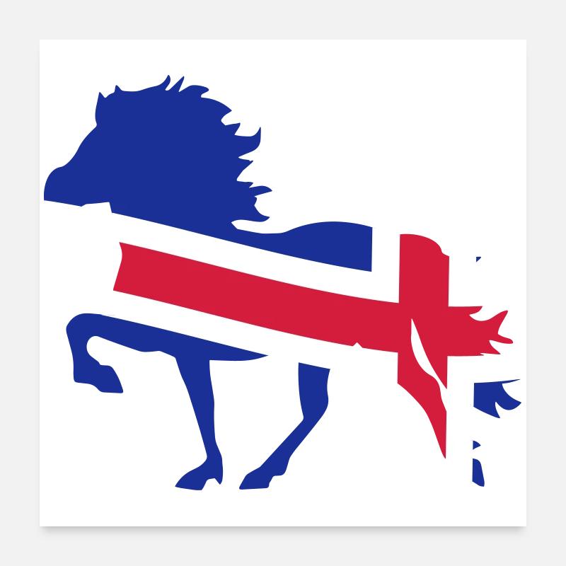Icelandic horse flag Poster 24" x 24" (60x60 cm)