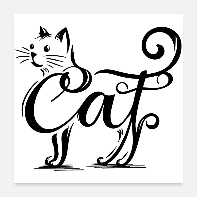 Incrustation Féline - Cat Fusionné Poster 60 x 60 cm