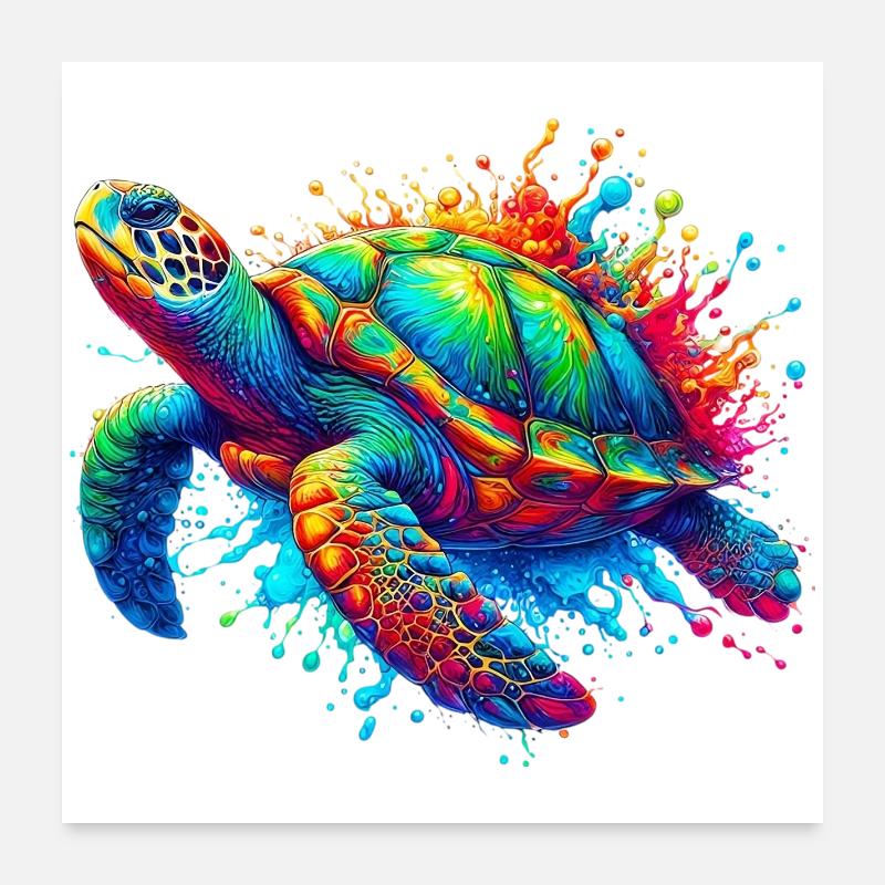 Tortue Poster 60 x 60 cm