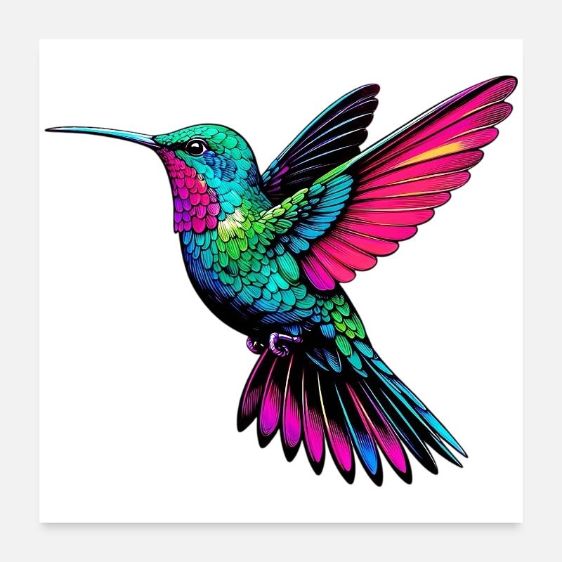 Hummingbird Poster 24" x 24" (60x60 cm)