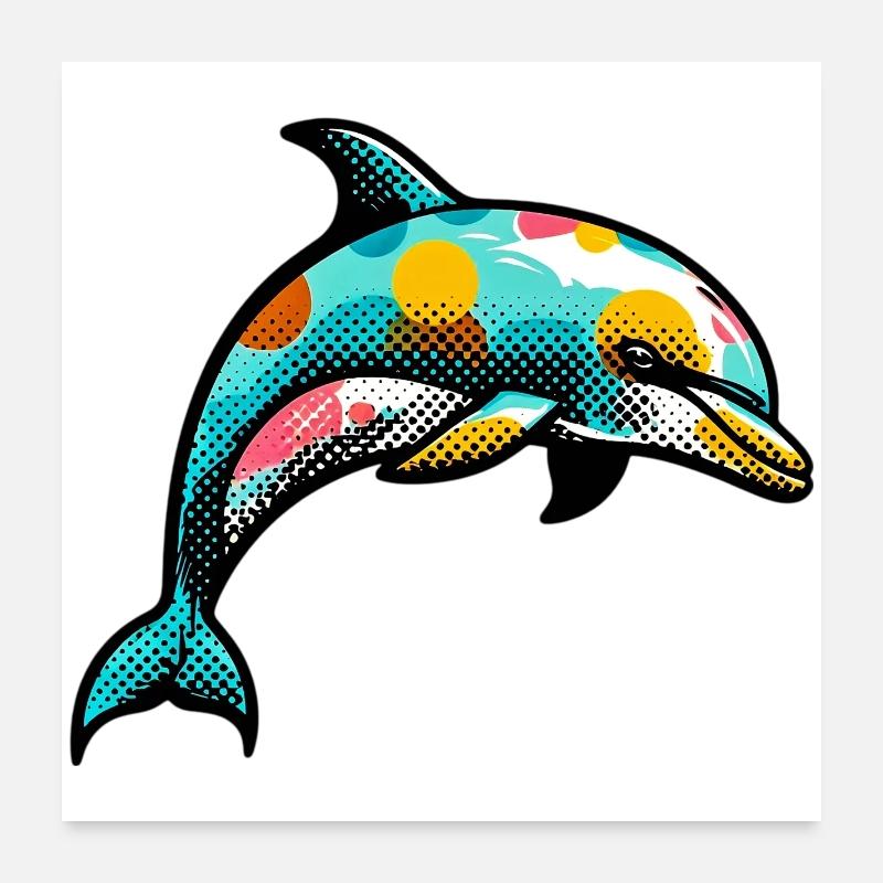 Delfin Poster 60x60 cm