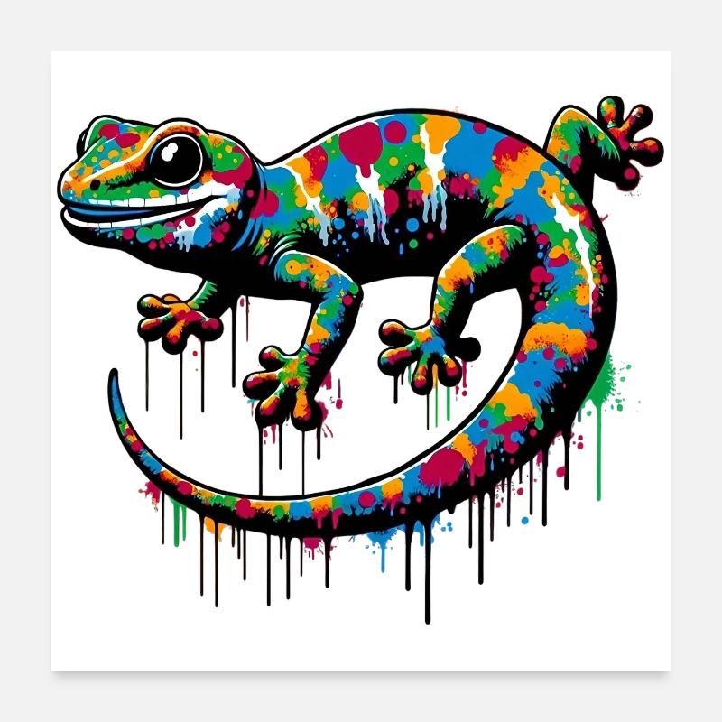 Gecko Poster 60x60 cm