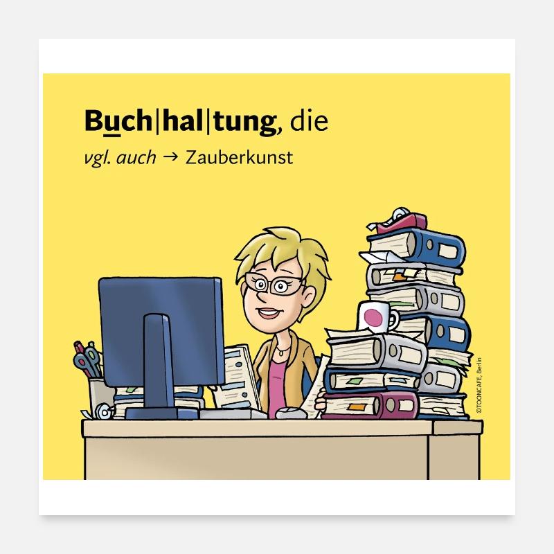 Buchhalterin, Comicfigur Poster 60x60 cm