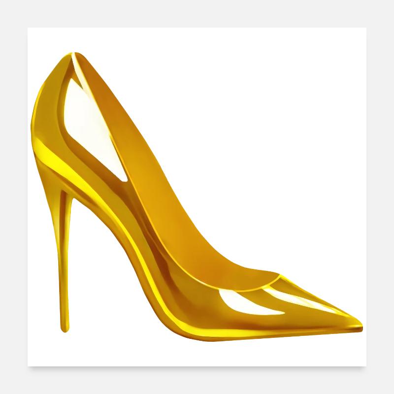 Chaussure à talons hauts dorée Design AI Style Poster 60 x 60 cm