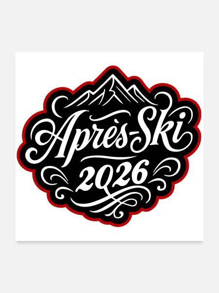 Après-ski 2026 Après-ski - Poster 60 x 60 cm - blanc - Devant