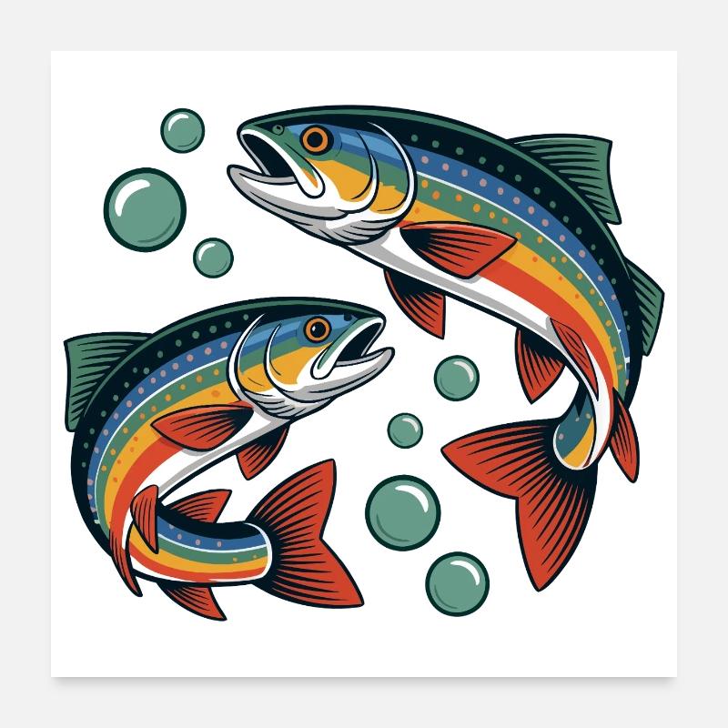 Regenbogenforellen Poster 60x60 cm