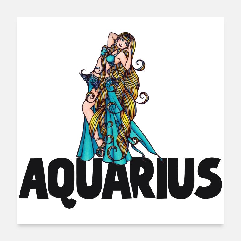 Aquarius Maiden in Aqua Flow Poster 24" x 24" (60x60 cm)