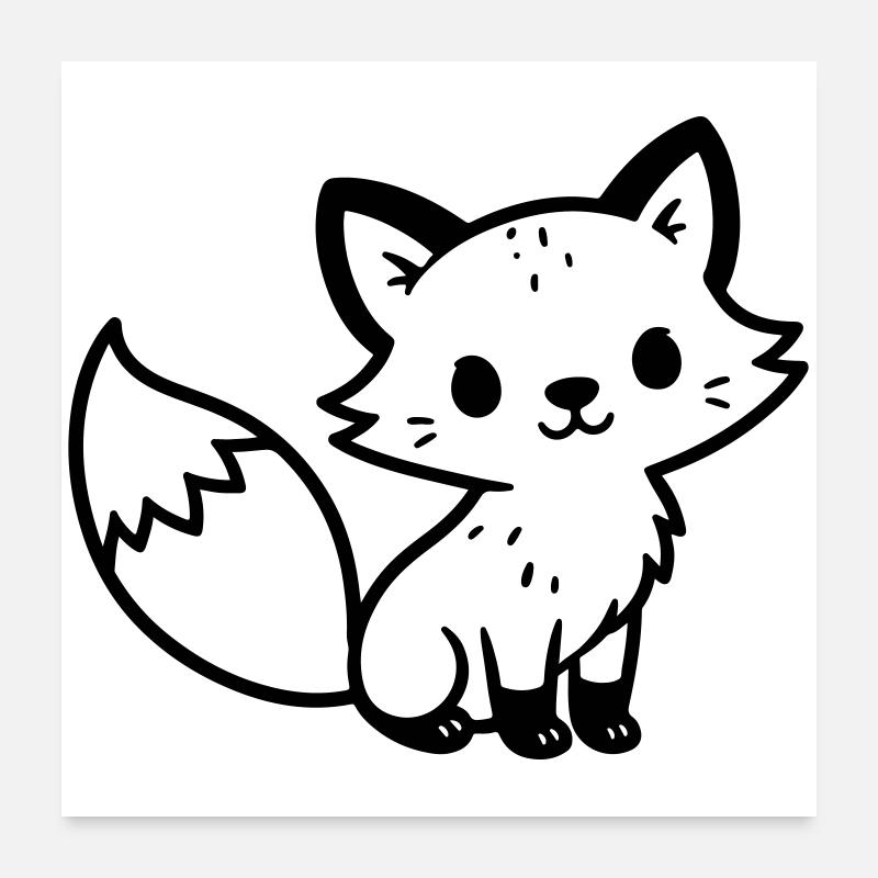 renard mignon Poster 60 x 60 cm