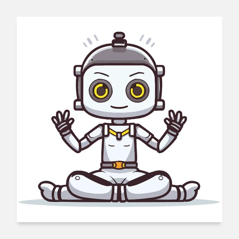 Petit robot en position de lotus Poster 60 x 60 cm