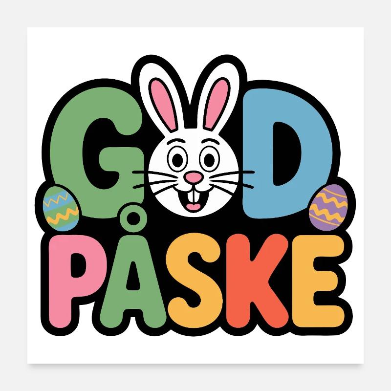 Lapin de Pâques mignon Poster 60 x 60 cm