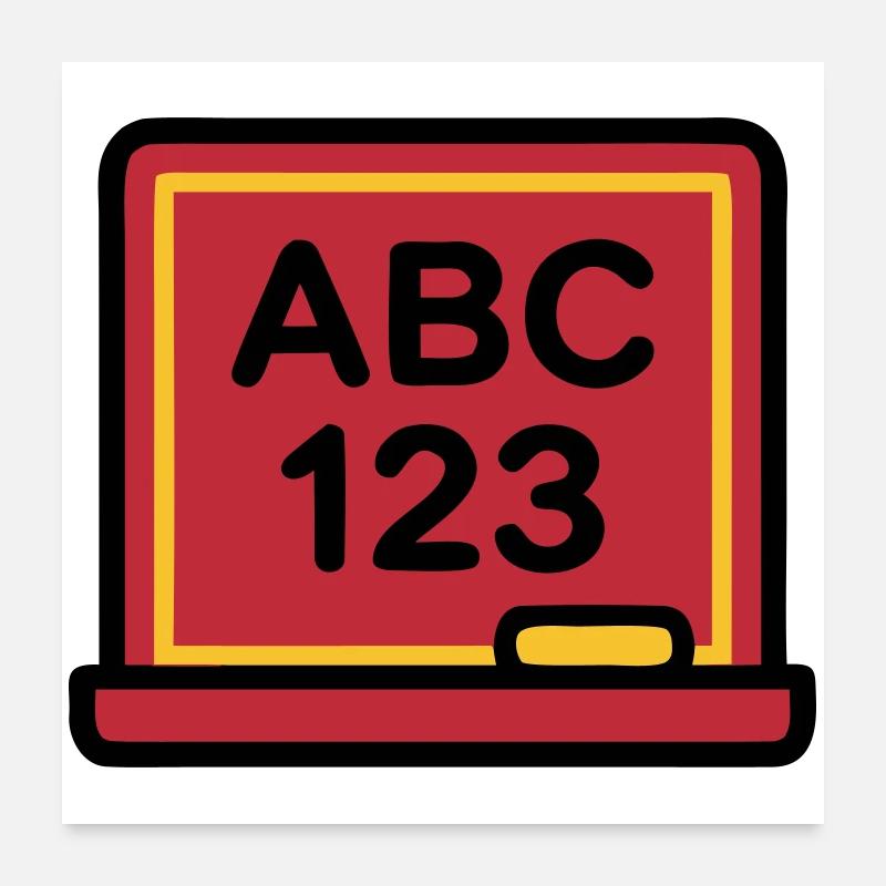 Inscription scolaire Blackboard ABC 123 Poster 60 x 60 cm