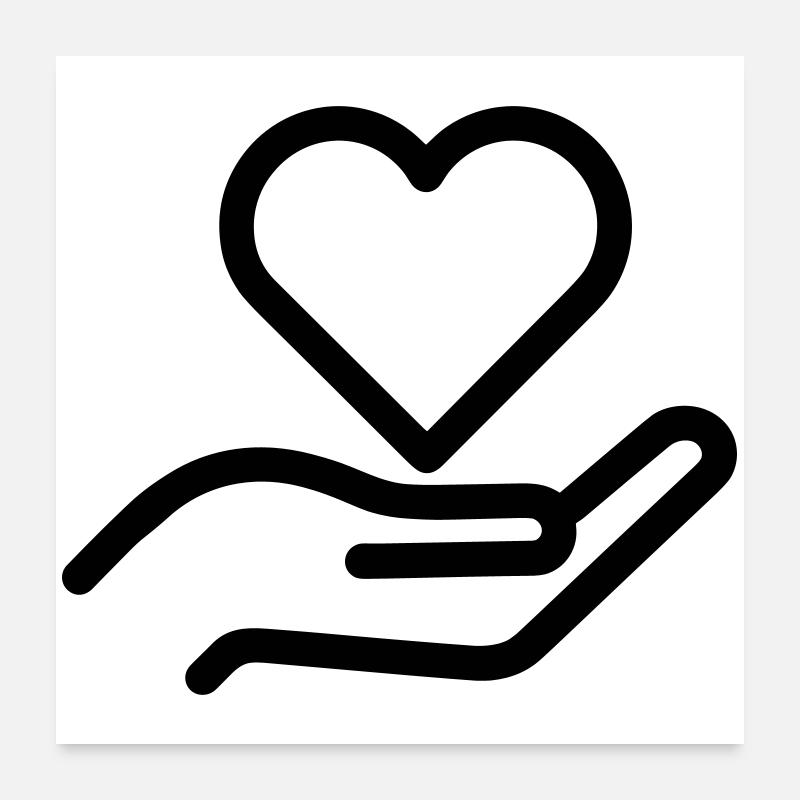 Main coeur Poster 60 x 60 cm