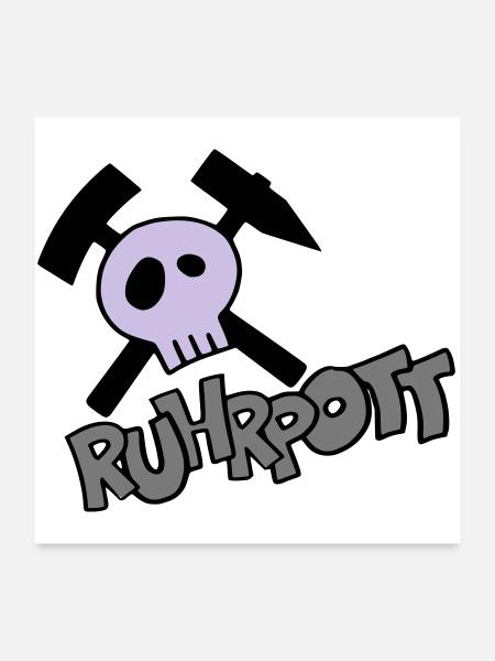 Ruhrpott Pirat - individualisierbar - Poster 60x60 cm - Weiß - Vorne