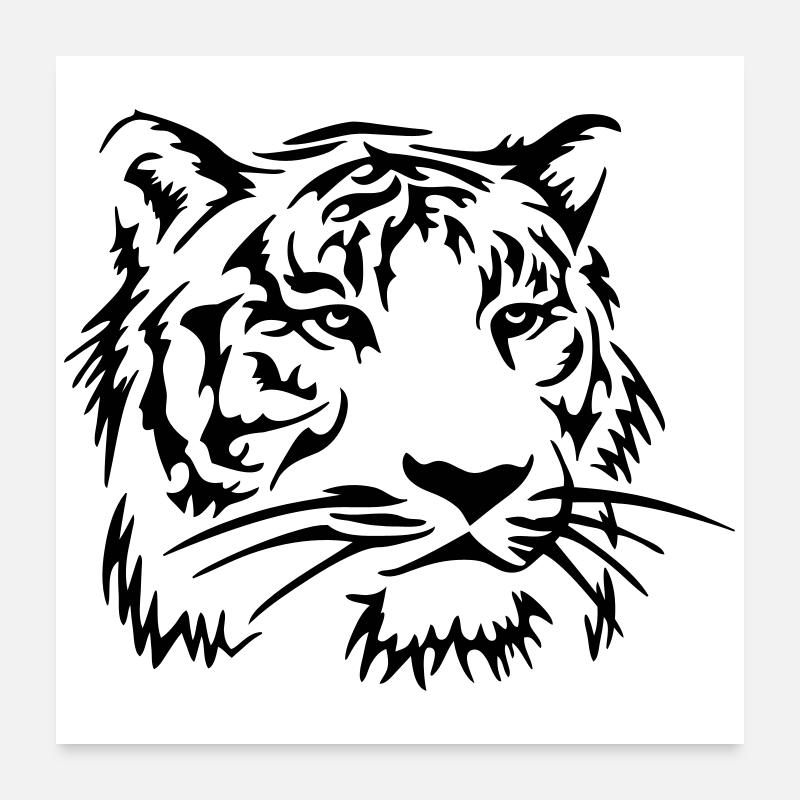 Logo tête de tigre Poster 60 x 60 cm