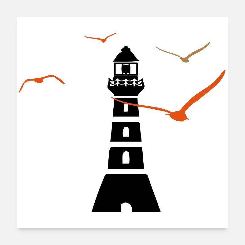 Leuchtturm | Seefahrt | Meer Poster 60x60 cm