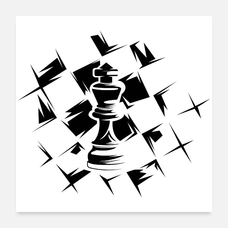 Jeu d’échecs Roi Symbole Illustration Logo icône Graphique Poster 60 x 60 cm
